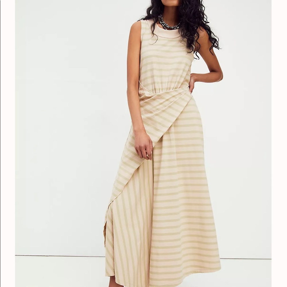 Free People Capri Midi Dress in Salt Marsh Combo